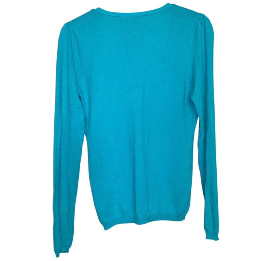 Halogen Womens Turquoise Button-Down Cardigan Sweater Size S Preppy Fairy - Picture 2 of 6